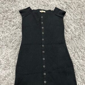Urban Outfitters Ribbed Knit Snap Button Mini Dress